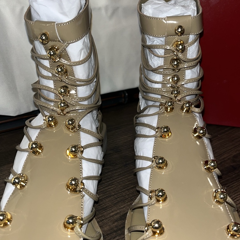 Vivienne Hu Leather Beaded Accents Gladiator Sandals Women's Size: 8 | IT 38 NIB - Picture 8 of 17